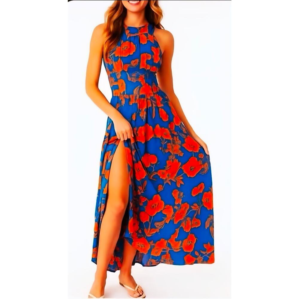Anthropologie Abel The Label Charlie Floral Halter Maxi Dress. Size M. Ret $128